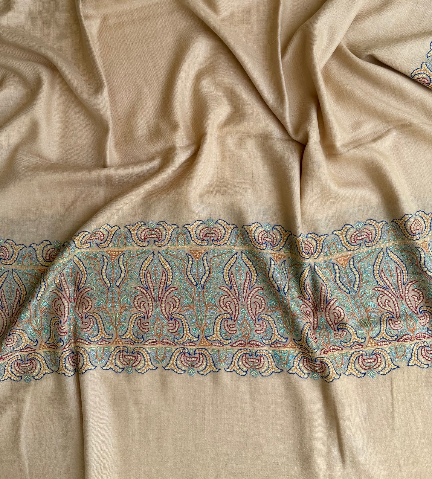 SOZNI PALLA HANDEMBROIDERED PASHMINA SHAWL BABYYELLOW