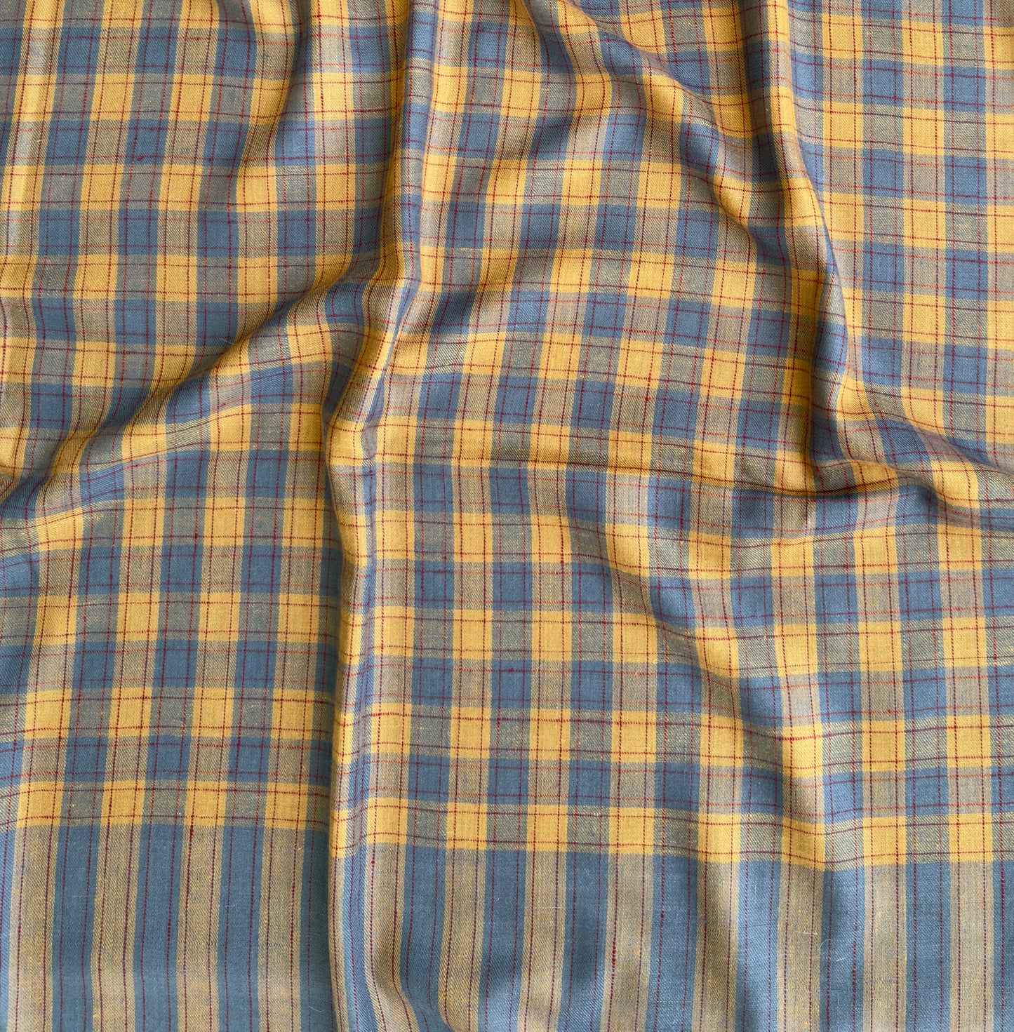 MEN CHECK HANDWOVEN PASHMINA SHAWL BLUEGREY