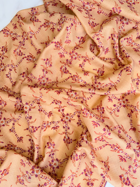 SOZNI JALI HANDEMBROIDERED PASHMINA SHAWL BABYYELLOW