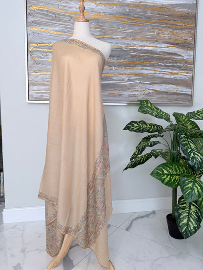 SOZNI PALLA HANDEMBROIDERED PASHMINA SHAWL BABYYELLOW