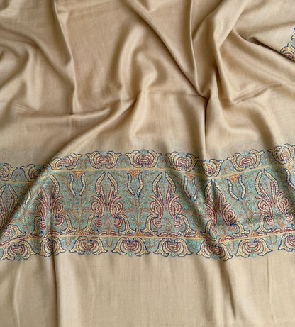 SOZNI PALLA HANDEMBROIDERED PASHMINA SHAWL BABYYELLOW