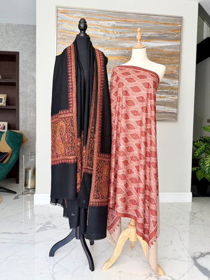 The Ornate Medallion Black Pallu & Ornate Crimson Paisley