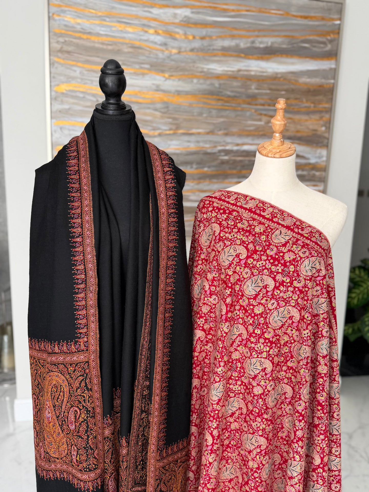 The Ornate Medallion Black Pallu & Royal Red Crimson Paisley