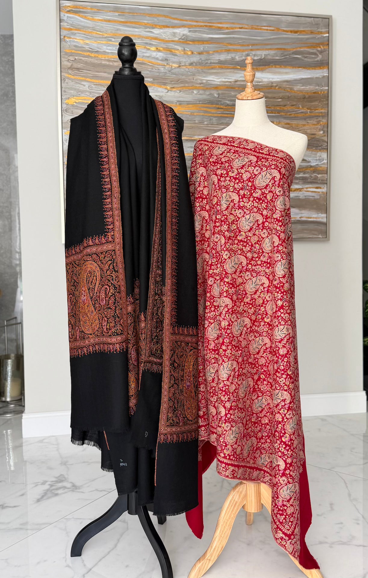 The Ornate Medallion Black Pallu & Royal Red Crimson Paisley