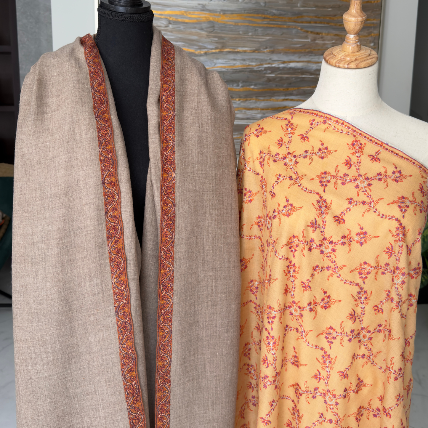 The Bordered Natural Oatmeal & Ochre Vine Jaal