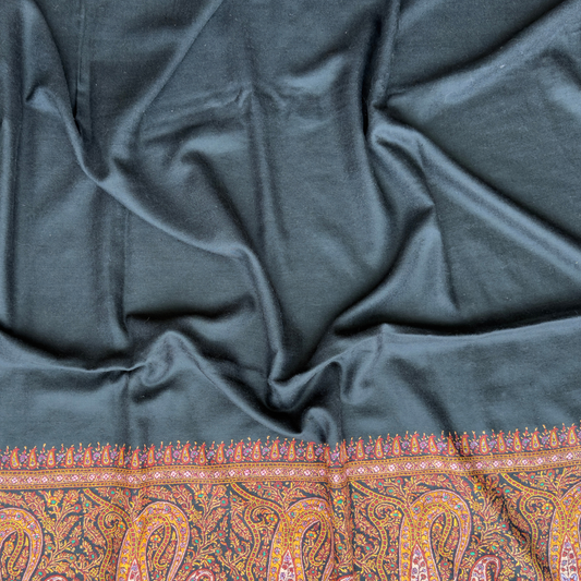 MEN SOZNI PALLA HANDEMBROIDERED PASHMINA SHAWL BLACK